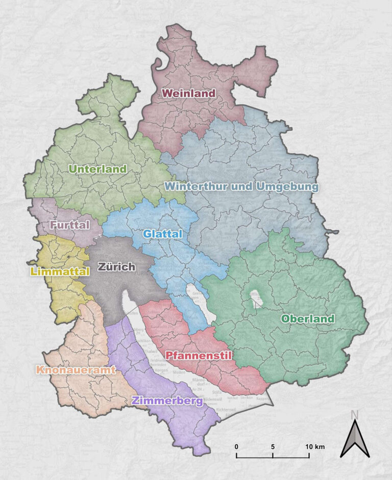 Raumplanungsregionen Kanton Zürich